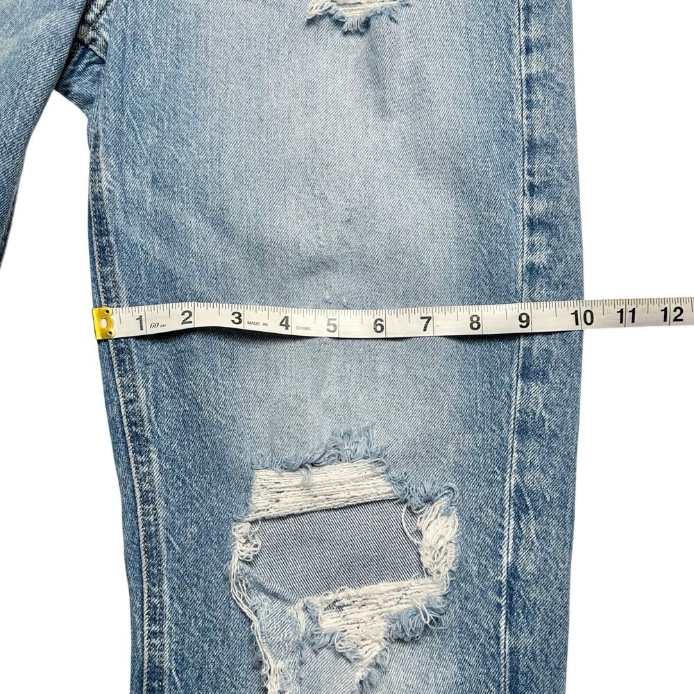 Lucky Brand | Women | Boy Distressed Mid Rise Relaxed Straight Leg Jeans | 30 R - Picture 6 of 16